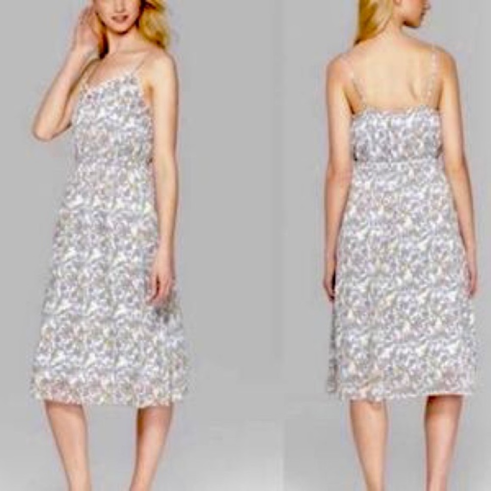 NWT Floral Patterned Midi Sun Dress by Wild Fable Size L